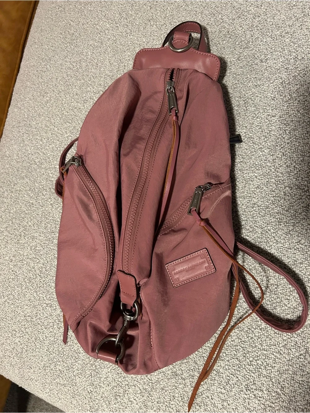 NWOT Rebecca Minkoff Julian Backpack in Pink Dusty Rose Purse Nylon - Picture 5 of 13